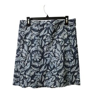 RipSkirt Hawaii Wrap Skirt Blue Floral Print EasyopenClosure Travel Beach Size M